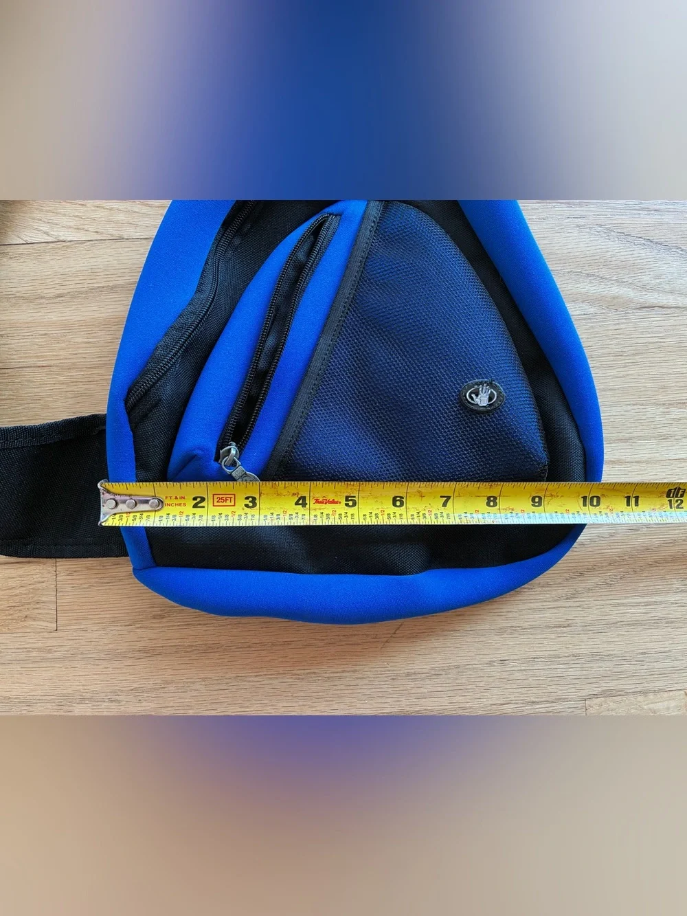 Vintage Body GloveBlue Neoprene Triangular Sling Bag Backpack Rare 80s/90s Y2K